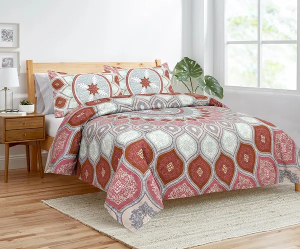 Mutlicolor_Cotton_Regal_Harmony_Double_Bedsheet_With_Pillow_Cover_100_X_108_Cm